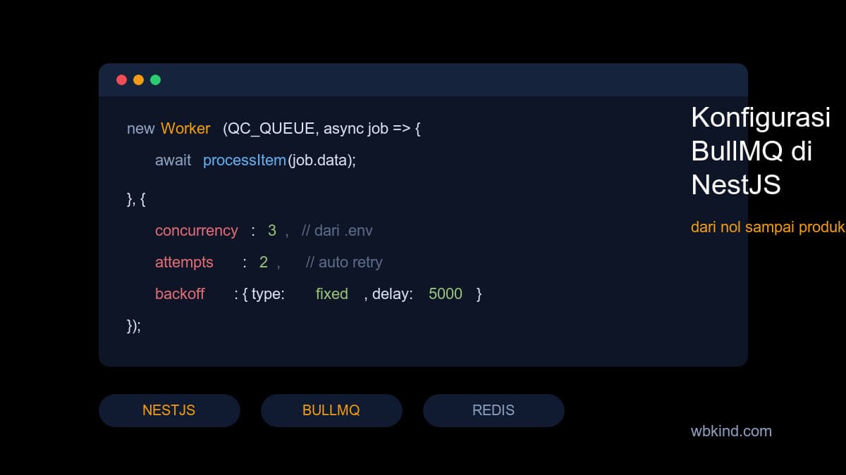Konfigurasi BullMQ di NestJS dari Nol: Concurrency, Retry, dan Sinkronisasi Database